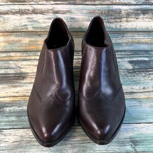 Reba Saloon Western Chelsea Booties Size 7M Brown Leather Slip On Dress Ankle